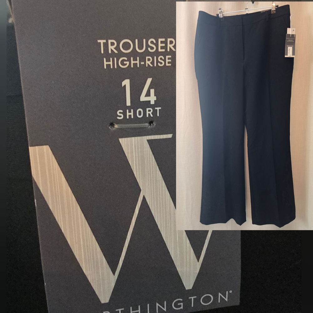 Worthington High-Rise Navy Trousers for Women